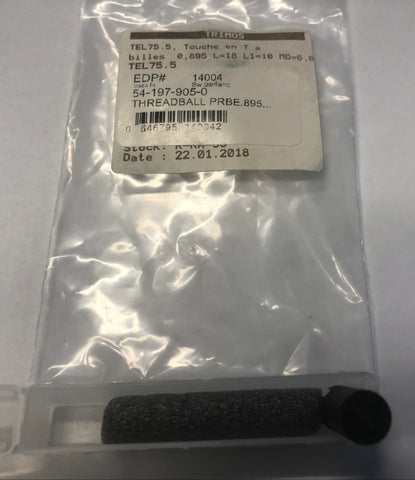 Fowler 54-197-905-0 T-Shaped Insert w/.895mm Ruby Ball for Insert Measuring Device*NEW - OVERSTOCK ITEM*