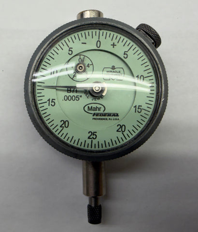 Federal B7I Dial Indicator w/Rev Counter, 0-.125" Range, .0005" Graduation with Flat Back *USED/RECONDITIONED*