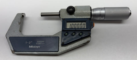 Mitutoyo 293-722-30 Digimatic Micrometer, 1-2"/25-50mm Range, .00005"/0.001mm Resolution *USED/RECONDITIONED*