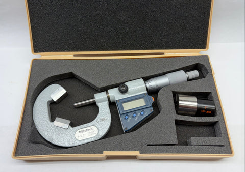 Mitutoyo 314-713-30 Digimatic V-Anvil Micrometer, 1–1.6"/25.4-40.64mm Range, .00005"/0.001mm *USED/RECONDITIONED*