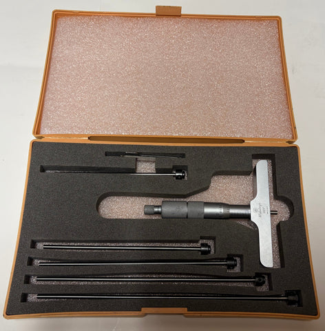 Mitutoyo 129-132 Depth Micrometer, 0-6" Range,  .001" Graduation *USED/RECONDITIONED*