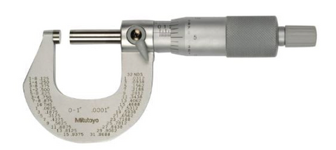 Mitutoyo 101-113 Outside Micrometer, 0-1" Range, .0001" Graduation *SHOWROOM ITEM 23*