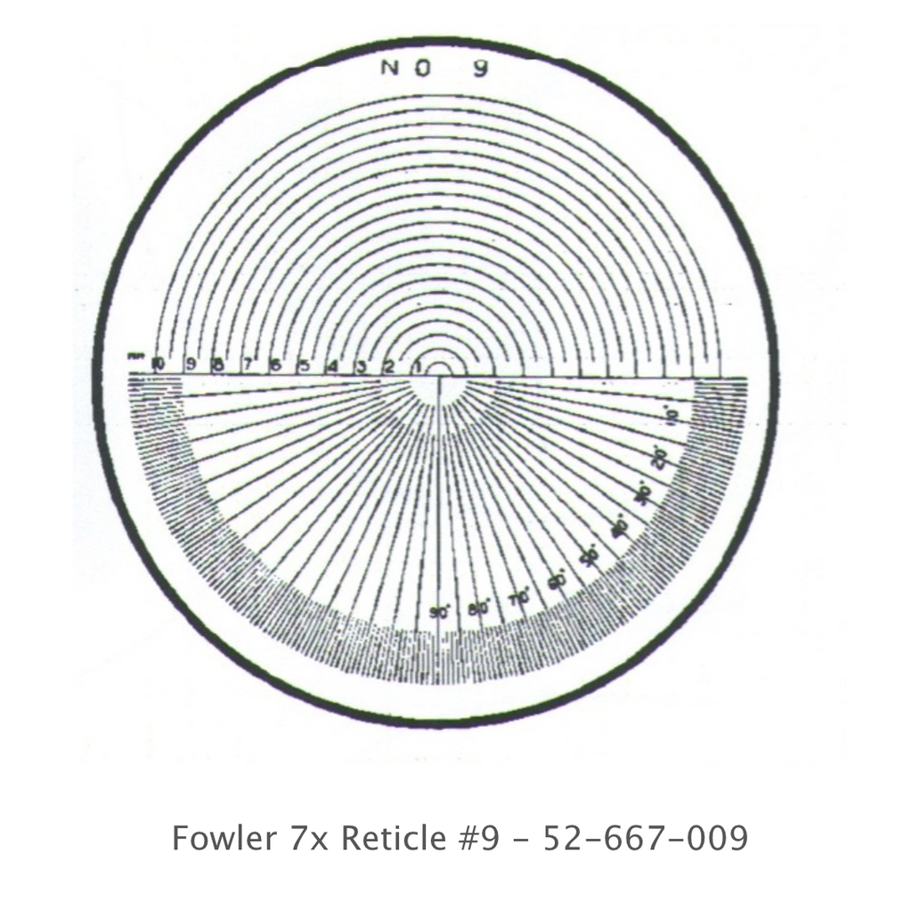 Fowler 52-667-009 7x #9 Reticle for Pocket Optical Comparator *NEW - OVERSTOCK*