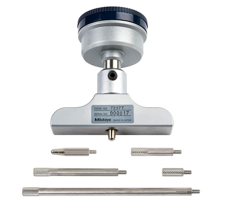 Mitutoyo 7237 Dial Depth Gage 0-8" Range, 2" Stroke, 4" x 0.63" Base  *SHOWROOM ITEM*