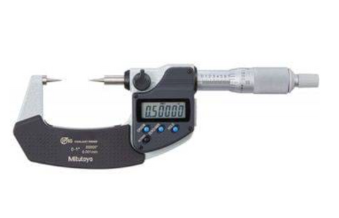 Mitutoyo 342-351-32 Digimatic Point Micrometer, 0-1"/0-25mm Range, .00005"/0.001mm Resolution