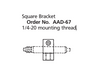 Mahr Federal AAD-67 Square Mounting Bracket, 1/4-20 mounting thread *NEW - Open Box Item*