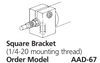 Mahr Federal AAD-67 Square Mounting Bracket, 1/4-20 mounting thread *NEW - Open Box Item*