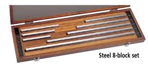 Mitutoyo 516-115-26 8pc Metric Rectangular Steel Long Gage Block Set Grade 0