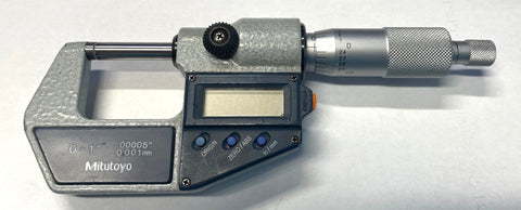 Mitutoyo 293-721-30 Digimatic Micrometer, 0-1"/0-25mm Range, .00005"/0.001mm Resolution *USED/RECONDITIONED*