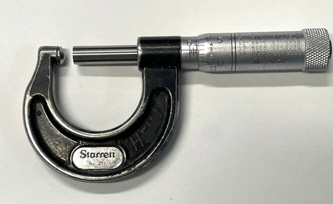 Starrett 211P Micrometer with Rounded Anvil, 0-1" Range, .001" Graduation *USED/RECONDITIONED*