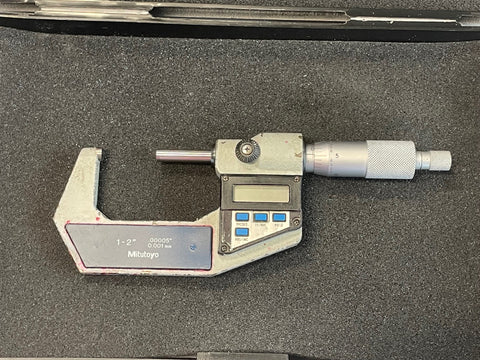 Mitutoyo 293-712 Digimatic Micrometer, 1-2"/25-50mm Range, .00005"/0.001mm Resolution *USED/RECONDITIONED*