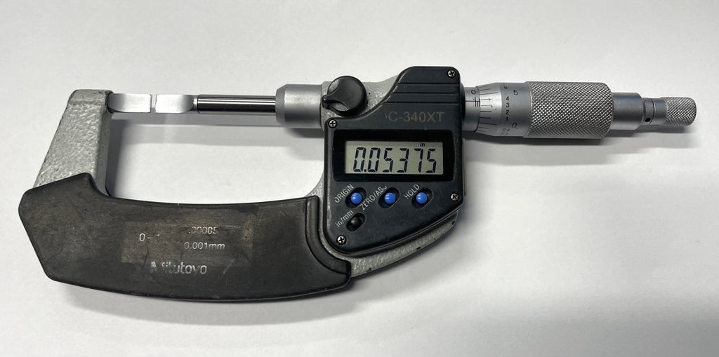 Mitutoyo 422-330 Digimatic Blade Micrometer, 0-1"/0-25.4mm Range, .00005"/0.001mm Resolution *USED/RECONDITIONED*