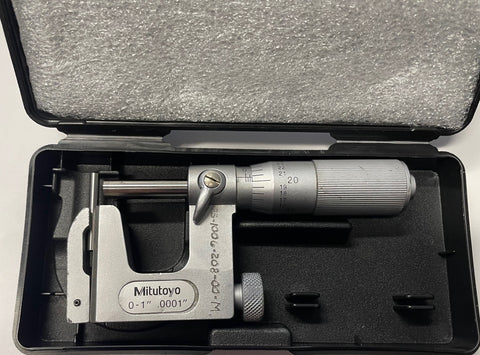 Mitutoyo 117-107 Uni-Mike Interchangeable Anvil Micrometer, 0-1" Range, .0001" Graduation with Case*USED/RECONDITIONED*