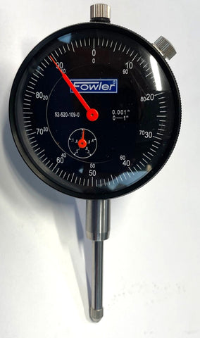Fowler 52-520-109-0 AGD Group 2 Black Dial Indicator, 0-1" Range, .001" Graduation *USED/RECONDITIONED*