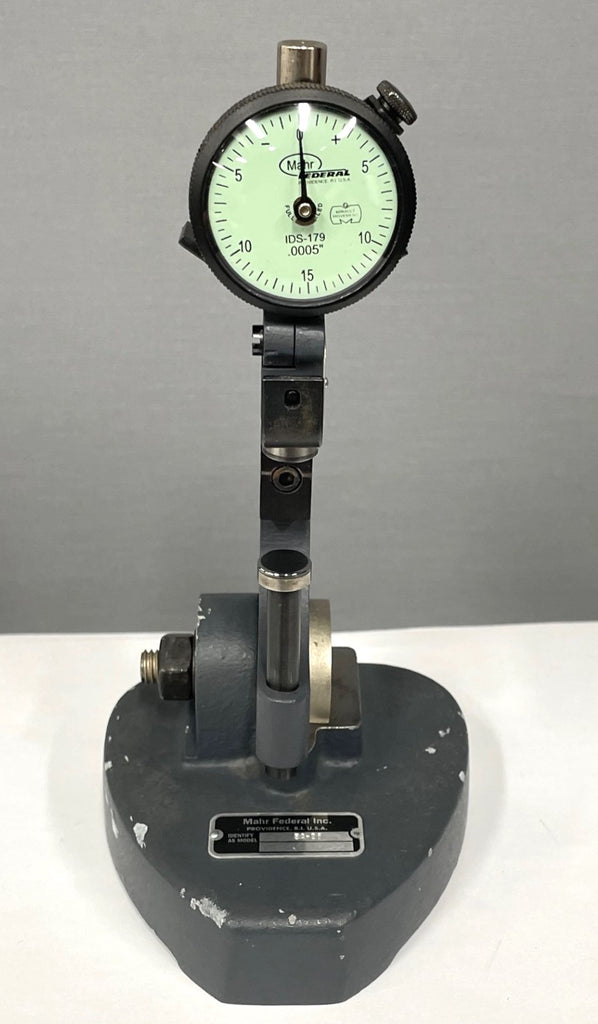 Mahr Federal 1000P-2 Dial Snap Gage, 3/4-2" Range, with IDS-179 Indicator .0005" Graduation and BA-26 Stand *USED/RECONDITIONED*