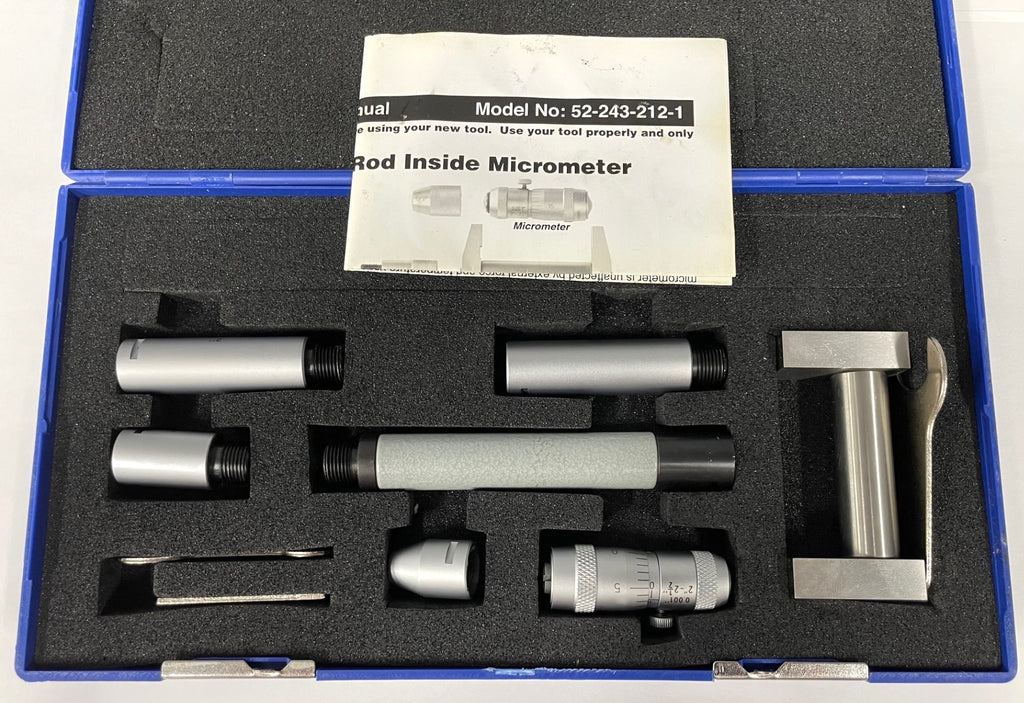 Fowler 52-243-212-1 Inside Micrometer Set, 2-12" Range .001" Graduation *NEW - Open Box Item*