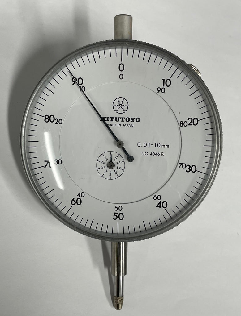 Mitutoyo 4046 Series 4 Large Dial Face Dial Indicator, 0-10mm Range, 0.01mm Graduation *USED/RECONDITIONED*