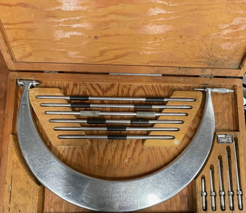 Scherr Tumico Interchangeable Anvil Micrometer Set, 12-18" Range, .001" Graduation with Standards *USED/RECONDITIONED*