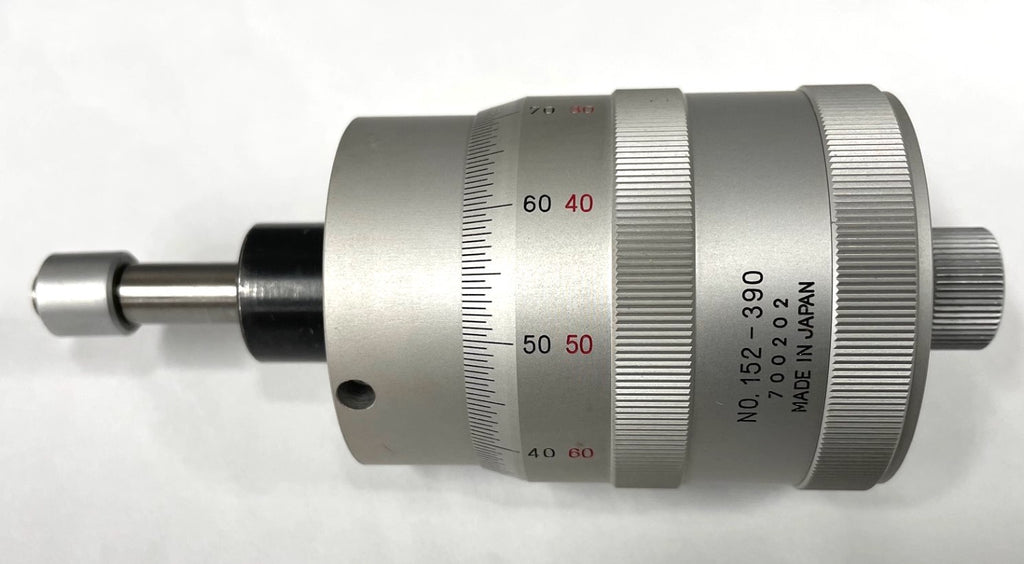 Mitutoyo 152-390 Micrometer Head for XY Stage: 0-25mm (X-Axis) Range, 0.005mm Graduation *USED/RECONDITIONED*
