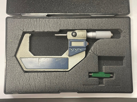 Mitutoyo 293-723-30 Digimatic Micrometer with Tapered Anvil/Spindle, Case, Standard, 2-3"/50-75mm Range, .00005"/0.001mm Resolution *USED/RECONDITIONED*