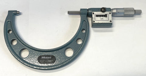 Mitutoyo 193-415 Rolling Digital Outside Micrometer, 4-5" Range, .0001" Graduation *USED/RECONDITIONED*