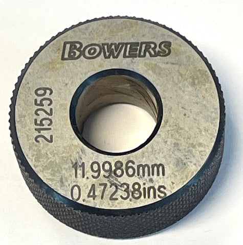 Fowler 54-560-012-0 Bowers .47238" / 11.9986mm Superbore Ring Gage Setting Ring *New-Open Box Item*