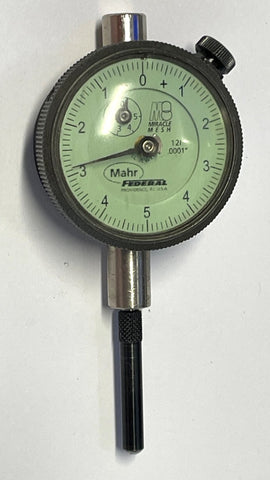 Mahr Federal 12I Dial Indicator, 0-.025" Range, .0001" Graduation with Flat Back *USED/RECONDITIONED*