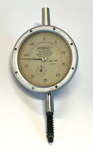 Fowler 52-520-250 X-Proof Dial Indicator, 0-.40" Range, .0005" Graduation *USED/RECONDITIONED*