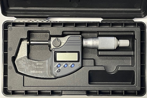 Mitutoyo 293-320 Digimatic Outside Micrometer IP65, 0-1"/0-25mm Range, .00005"/0.001mm Resolution with Case *USED/RECONDITIONED*