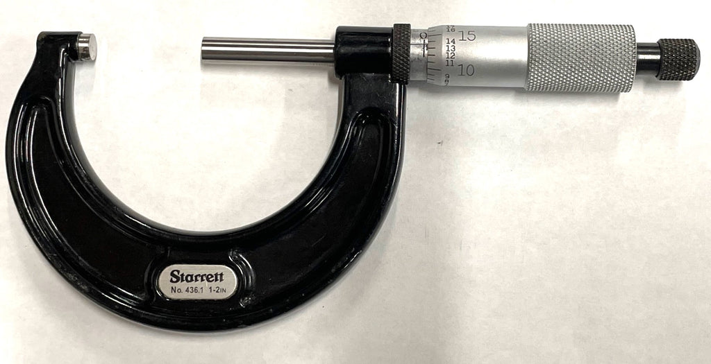 Starrett T436.1RL-2 Outside Micrometer, 1-2" Range, .0001" Graduation *USED/RECONDITIONED*