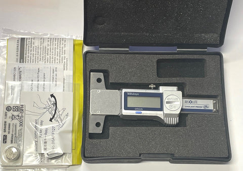 Mitutoyo 571-100-20 ABSOLUTE Digimatic Tread Depth Gage, 0-25mm Range, 0.01mm Resolution *NEW - Open Box Item*