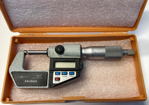 Mitutoyo 293-721-10 Digimatic Micrometer, 0-1"/0-25mm Range, .00005"/0.001mm Resolution *USED/RECONDITIONED*