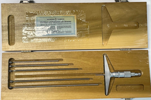 Scherr Tumico 12-0246-04 Depth Micrometer, Range 0-6", .001" Graduation *USED/RECONDITIONED*