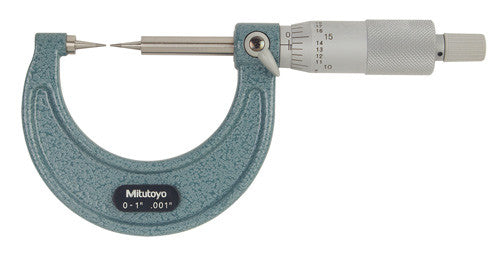 Mitutoyo 112-226 Point Micrometer, 1-2" Range, .001" Graduation