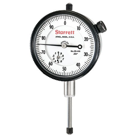 Starrett 25-441J Dial Indicator 0-1.00" Range, .001" Graduation