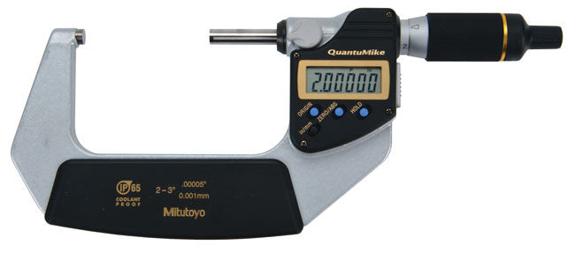 Mitutoyo 293-182-30 QuantuMike Digimatic Micrometer, 2-3" Range, .00005"/0.001mm Resolution