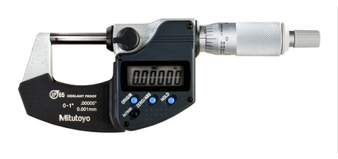 Mitutoyo 293-340-30 Digimatic Outside Micrometer, 0-1"/0-25mm Range, .00005"/0.001mm Graduation