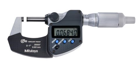 Mitutoyo 293-344-30 Digimatic Micrometer 0-1"/0-25mm Range, .00005"/0.001mm Resolution