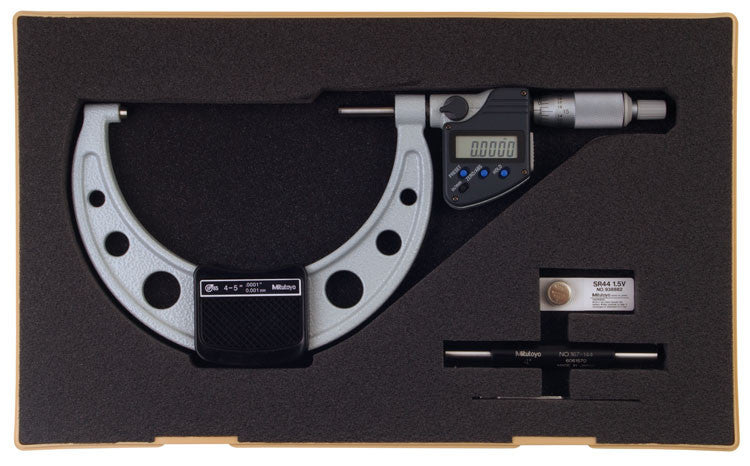 Mitutoyo 293-350-30 Digimatic Micrometer, 4-5"/101-127" Range, .0001"/0.001mm Resolution