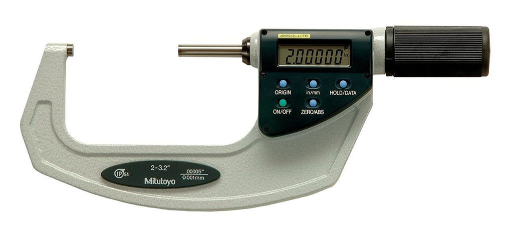 Mitutoyo 293-678-20 Quickmike Digimatic Micrometer with SPC Output, 2-3.2"/50.8-81.28mm Range, .00005"/0.001mm Resolution