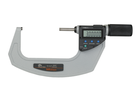 Mitutoyo 293-679-20 Quickmike Digimatic Micrometer with SPC Output, 3-4.2"/76.2-106.68mm Range, .00005"/0.001mm Resolution