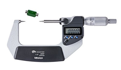 Mitutoyo 342-352-30 Digimatic Point Micrometer, 1-2"/25.4-50.8mm Range, .00005"/0.001mm Resolution