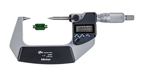 Mitutoyo 342-362-30 Digimatic Point Micrometer, 1-2"/25.4-50.8mm Range, .00005"/0.001mm Resolution, 30° Point