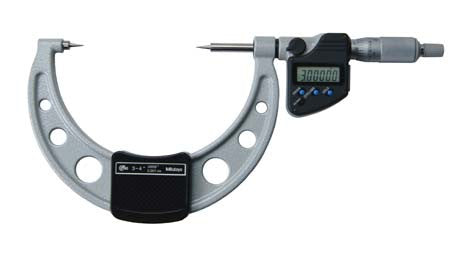 Mitutoyo 342-354-30 Digimatic Point Micrometer, 3-4"/76.2-101.6mm Range, .00005"/0.001mm Resolution, 15° Point