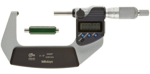 Mitutoyo 395-353-30 Spherical Face Micrometer, 2-3" Range, .0001",  .00005"/0.001mm Resolution