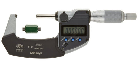 Mitutoyo 395-372-30 Spherical Face Micrometer, 1-2" Range, .0001",  .00005"/0.001mm Resolution