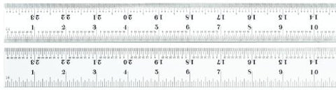 Starrett C607R-24 Spring Tempered Steel Rule with Inch Graduations, 24" Length