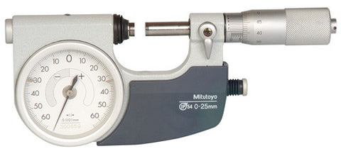 Mitutoyo 510-121 Indicating Micrometer, 0-25mm Range, 0.001mm Graduation