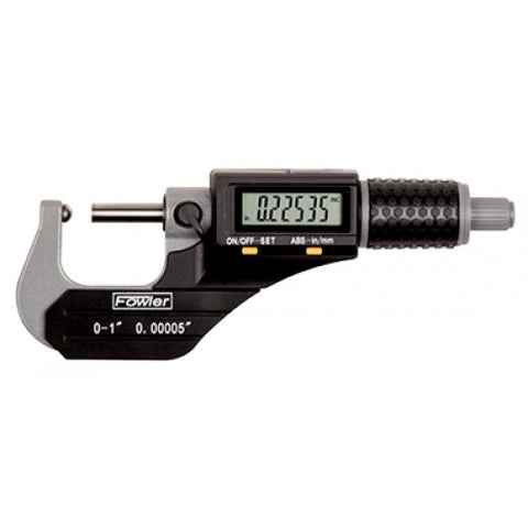 Fowler 54-860-116-1 Electronic Ball Anvil Micrometer 3-4"/75-100mm Range .00005"/0.001mm Resolution