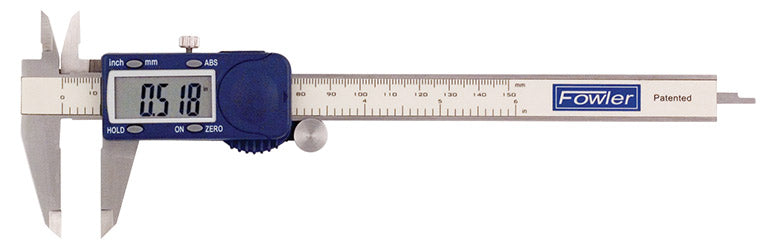 Fowler 54-101-800-1 Xtra-Value Cal Electronic Caliper with Super Large Display, 0-8"/0-200mm Range, .0005"/0.01mm Resolution